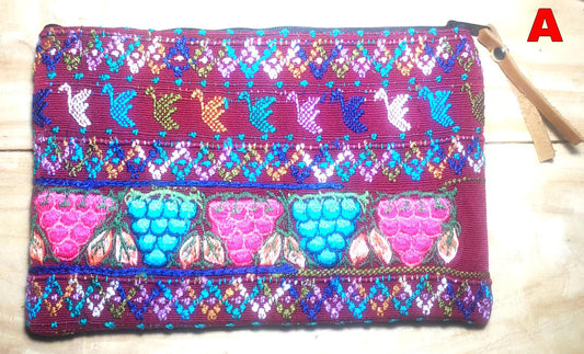 Guatemalan UPCYCLED huipil PURSE, Make Up Bag, HUIPIL Pouch