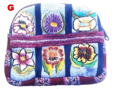 Guatemala HUIPIL Cotton Padded COIN Holder PURSE Bag Available In Multiple Options - Floral Colorful Medium Coin Purse