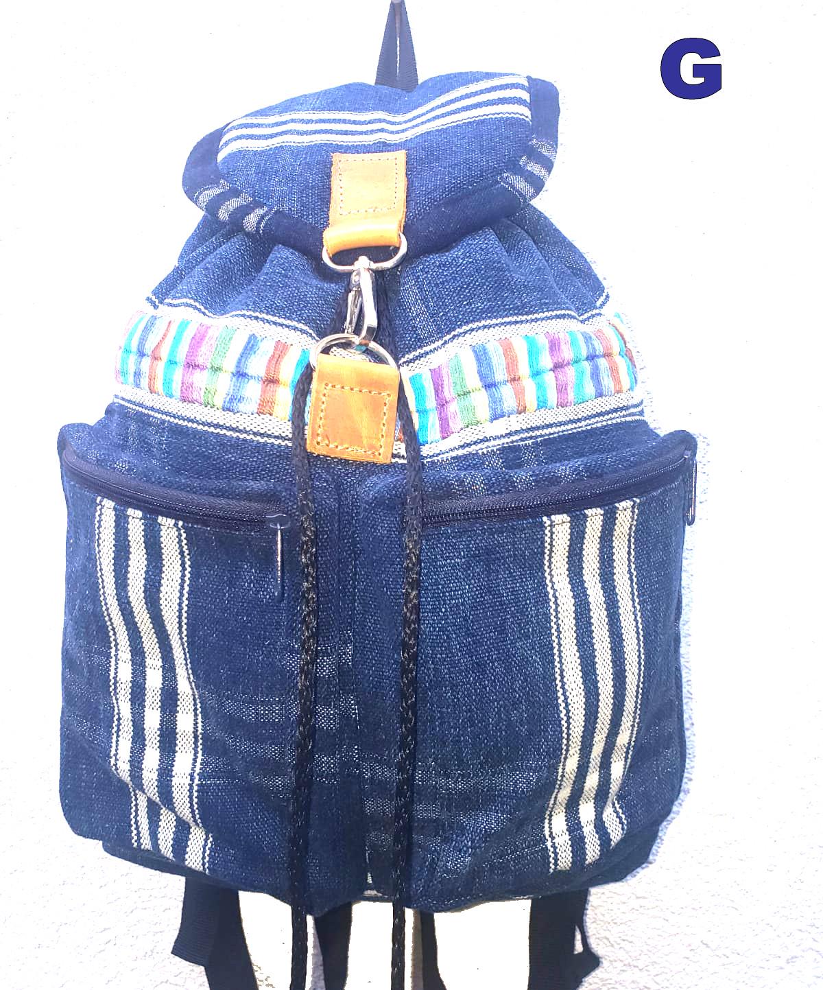 Guatemalan Upcycled Indigo Cotton BACKPACK Bag