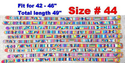 Authentic Handmade SILK Leather Braided UNISEX Belt, Colorful Woven Design with Buckle and Loop