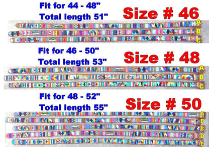 Authentic Handmade SILK Leather Braided UNISEX Belt, Colorful Woven Design with Buckle and Loop
