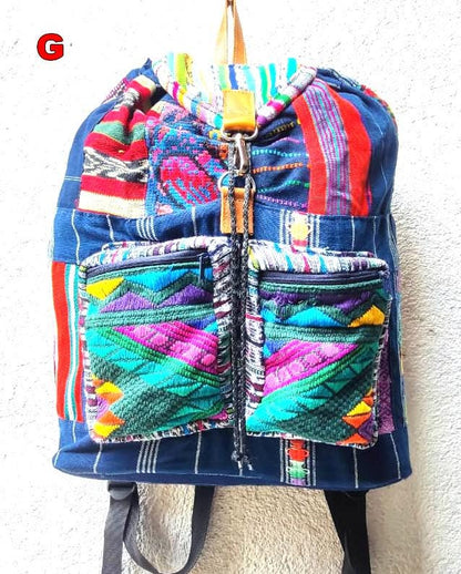 Guatemalan Cotton Upcycled Patchwork BACKPACK Bag