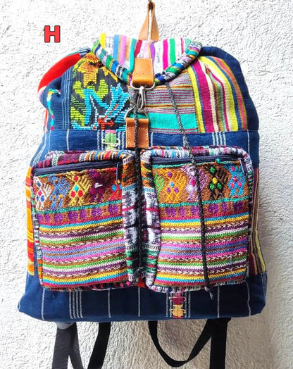 Guatemalan Cotton Upcycled Patchwork BACKPACK Bag
