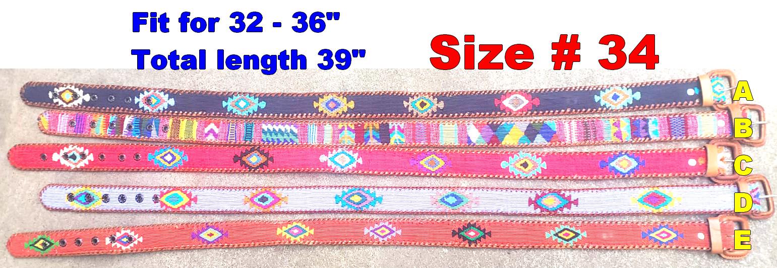 Authentic Guatemalan Handmade SILK LEATHER Braided UNISEX Belt