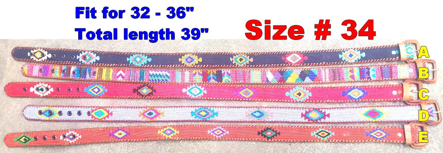 Lot of authentic Guatemalan HANDMADE BELT leather braided UNISEX belt