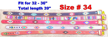 Lot of authentic Guatemalan HANDMADE BELT leather braided UNISEX belt