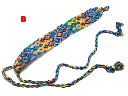 Macrame SILK COLORFUL TRIBAL cotton friendship bracelet