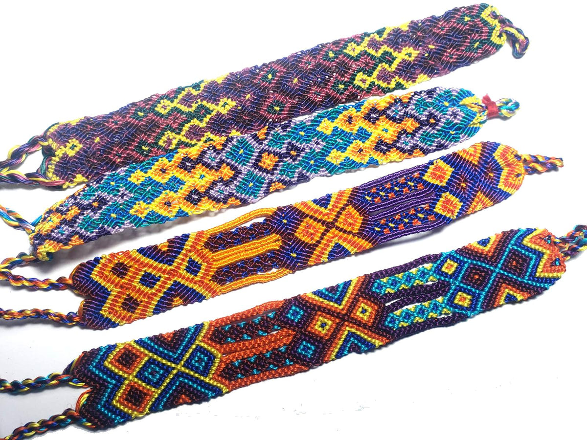 Macrame SILK COLORFUL TRIBAL cotton friendship bracelet