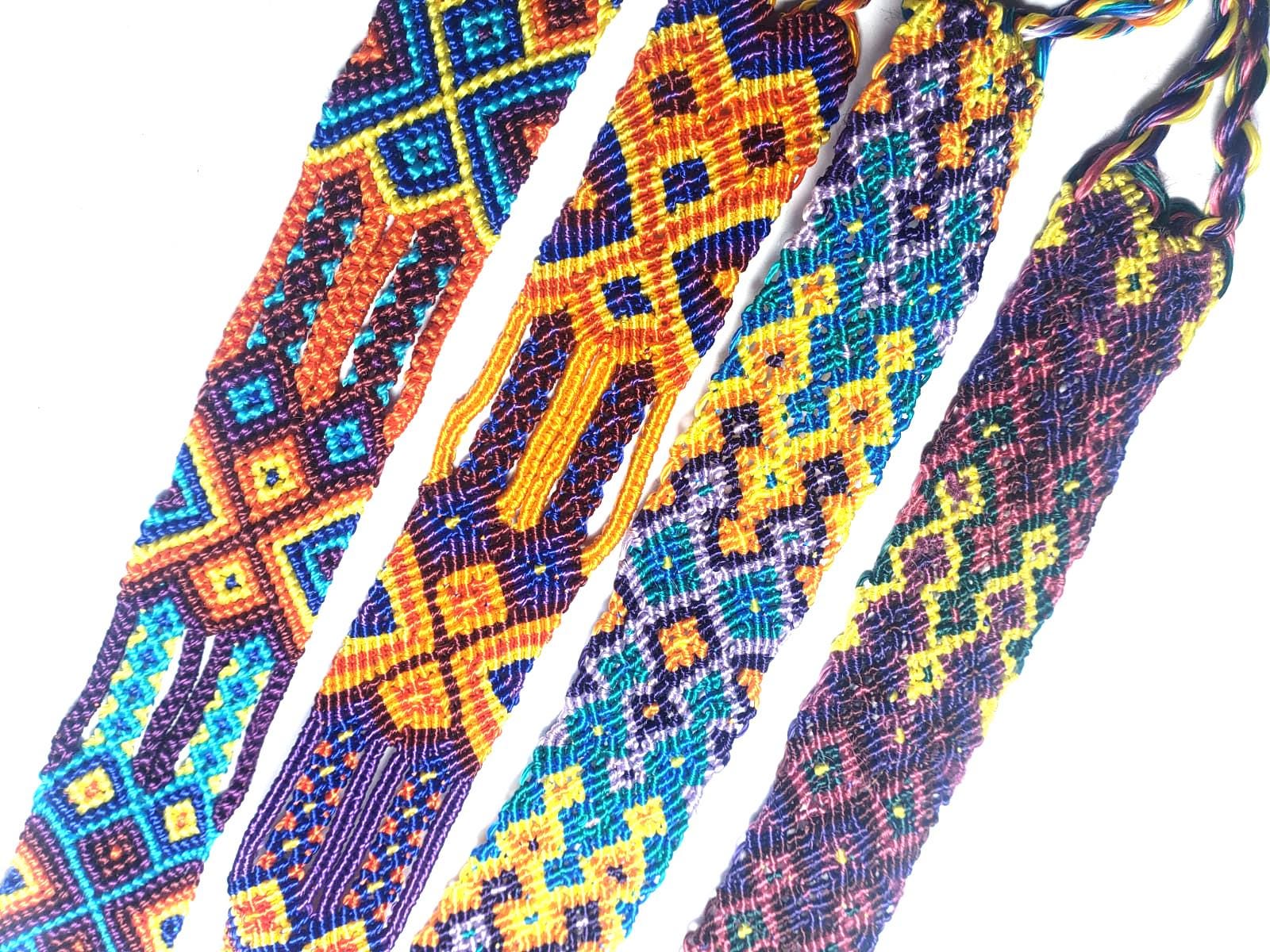 Macrame SILK COLORFUL TRIBAL cotton friendship bracelet