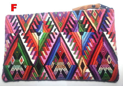 Guatemalan upcycled huipil purse, Make Up Bag, Huipil Pouch
