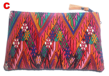 Guatemalan upcycled huipil purse, Make Up Bag, Huipil Pouch
