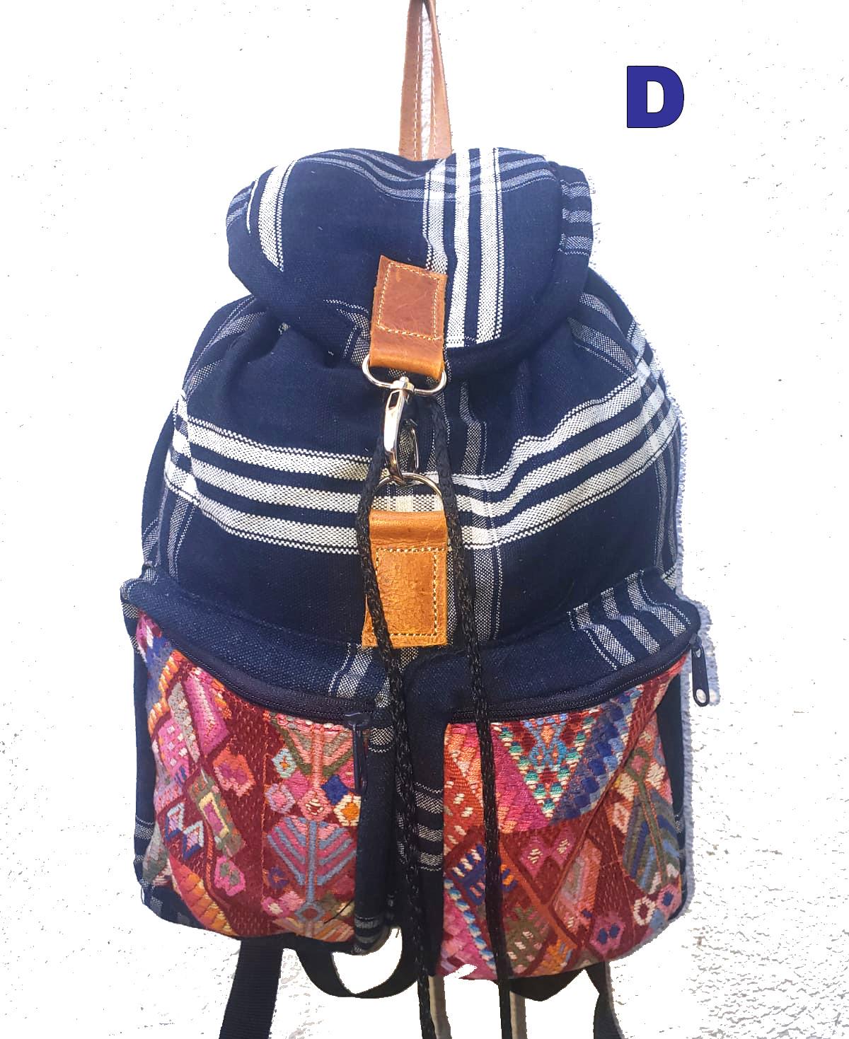 Guatemalan Upcycled Indigo Cotton BACKPACK Bag