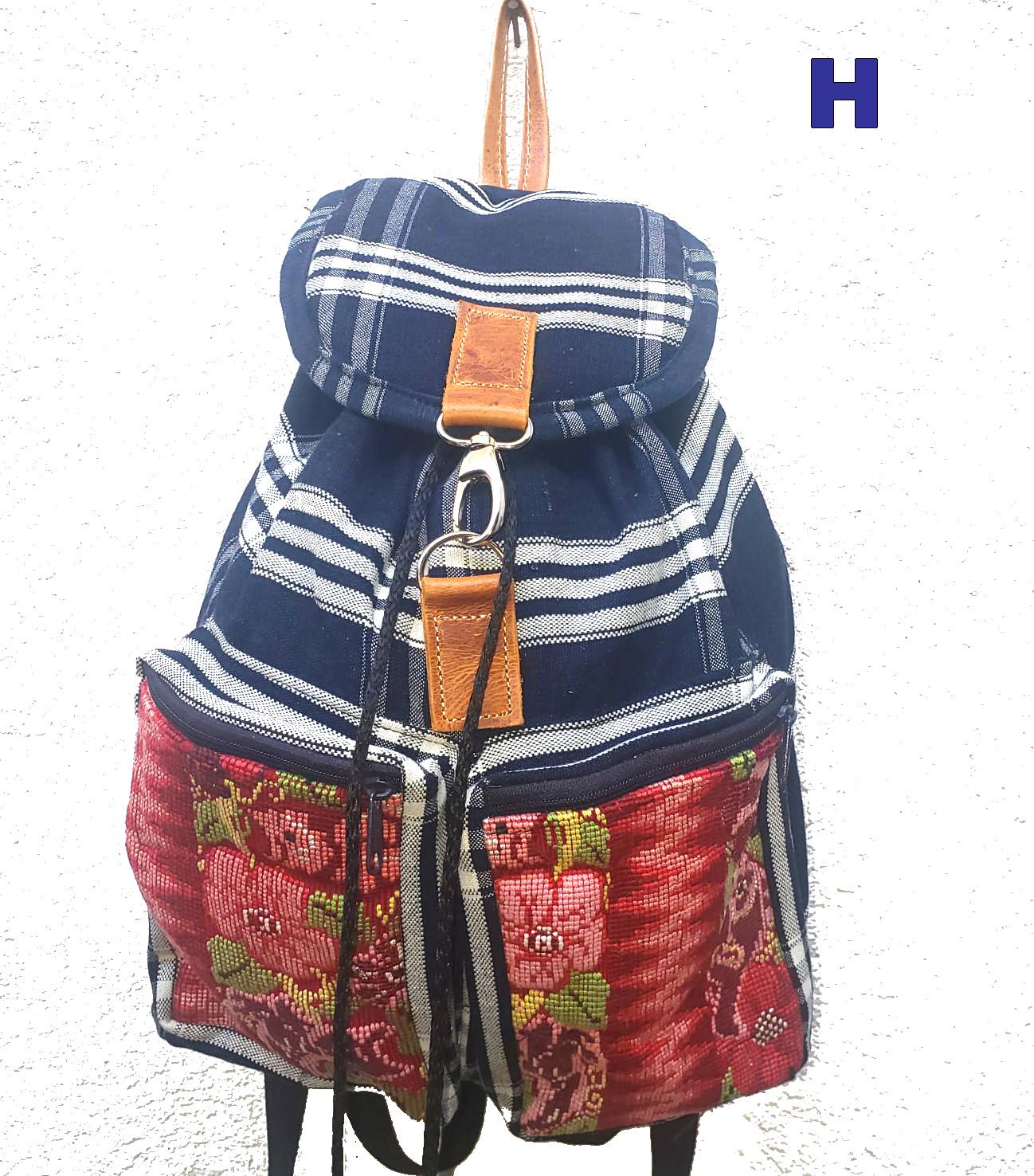 Guatemalan Upcycled Indigo Cotton BACKPACK Bag