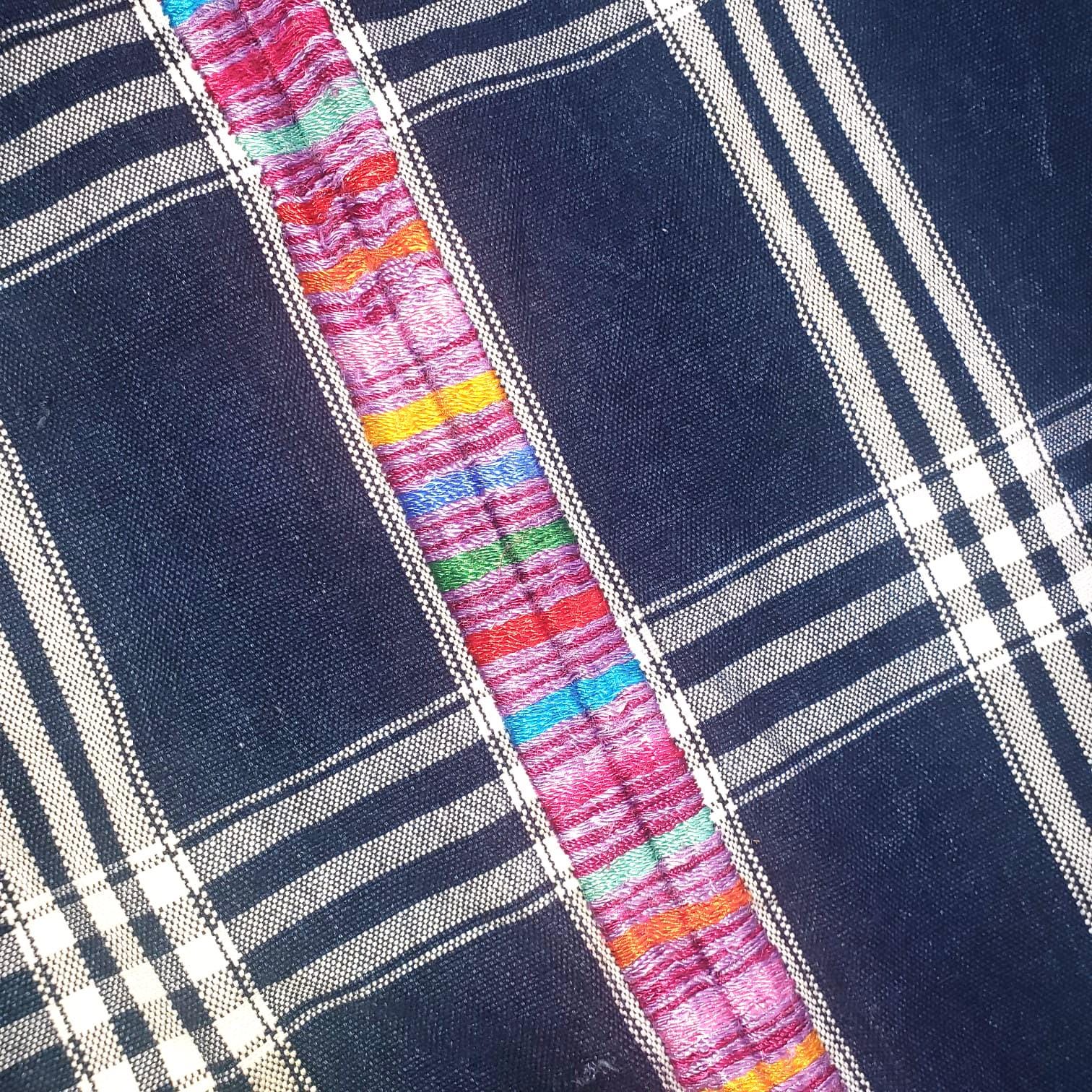 Guatemalan Hand EMBROIDERY Multicolor TSUTE - Tablecloth - Throw