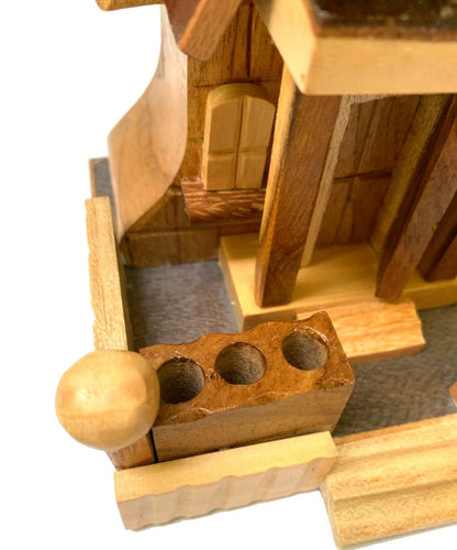 Hand Carved Pinewood Rustic House from Guatemala Made in NAHUALA