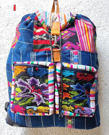 Guatemalan Cotton Upcycled Patchwork BACKPACK Bag