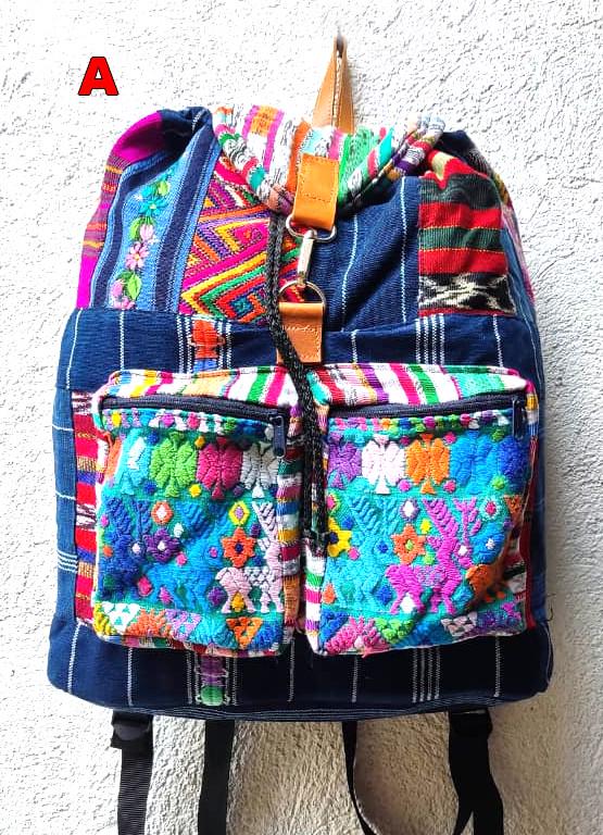 Guatemalan Cotton Upcycled Patchwork BACKPACK Bag