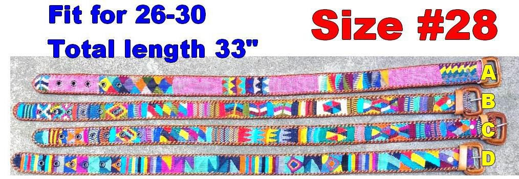 Lot of authentic Guatemalan HANDMADE BELT leather braided UNISEX belt