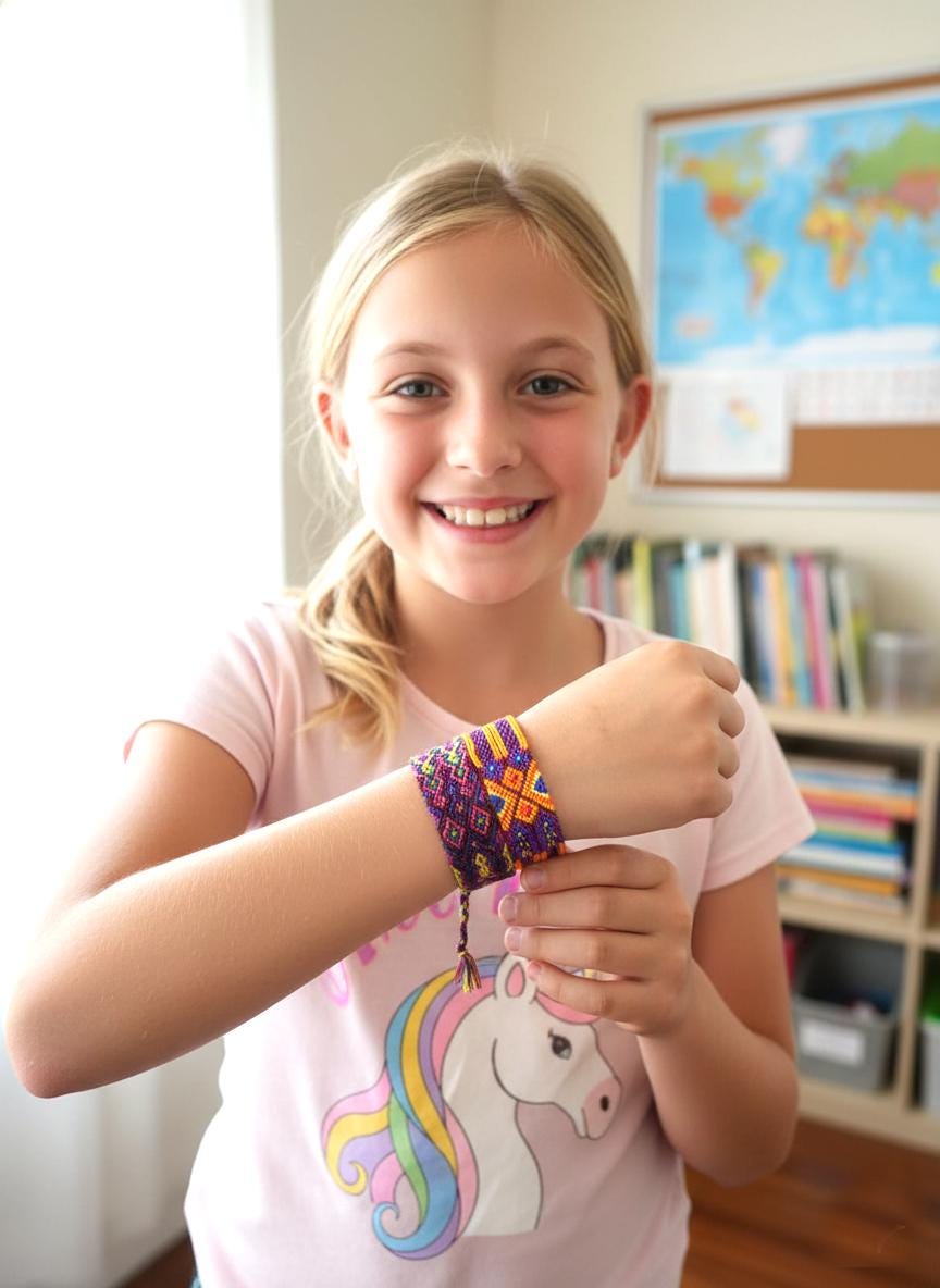 Macrame SILK COLORFUL TRIBAL cotton friendship bracelet