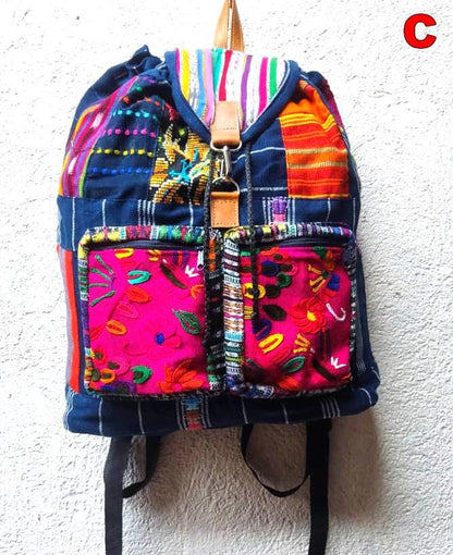 Guatemalan Upcycled Cotton PATCHWORK BACKPACK Bag