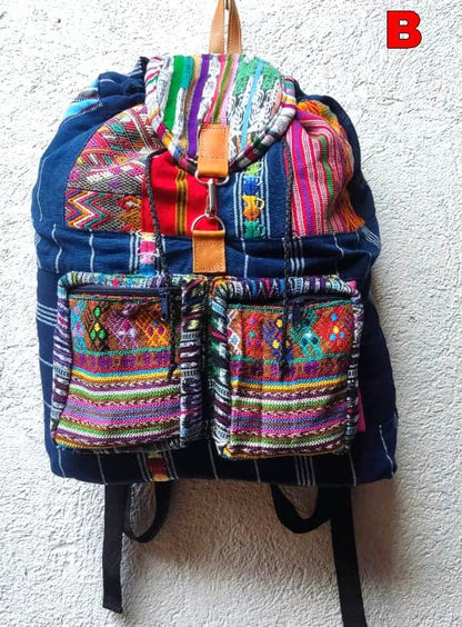 Guatemalan Upcycled Cotton PATCHWORK BACKPACK Bag