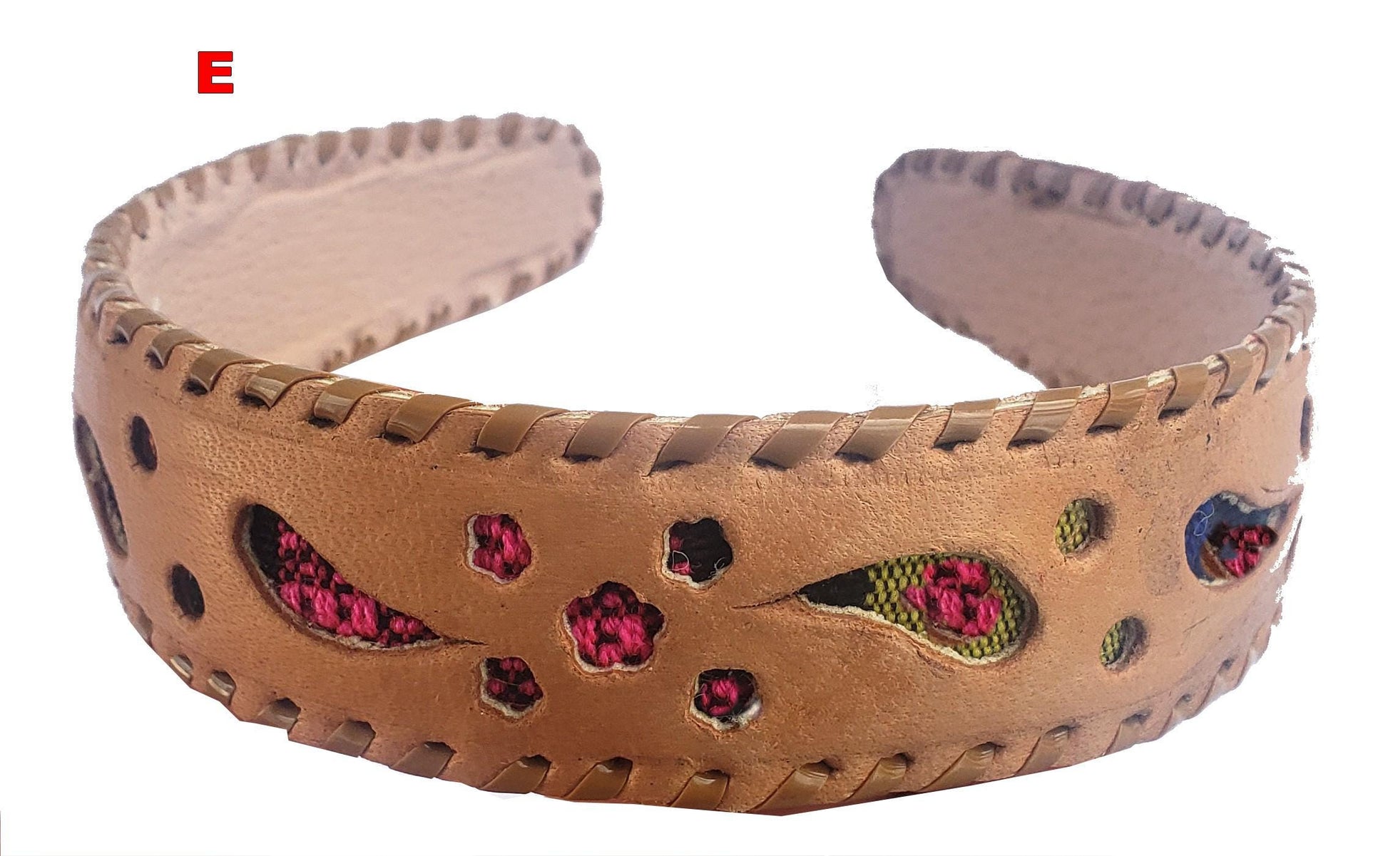 Guatemalan LEATHER Textil HAIRBAND Headband Hair HOLDER