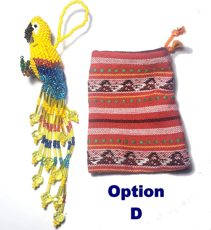 Beaded Parrot Ornament: Czech Glass Bird, Fair Trade Mayan