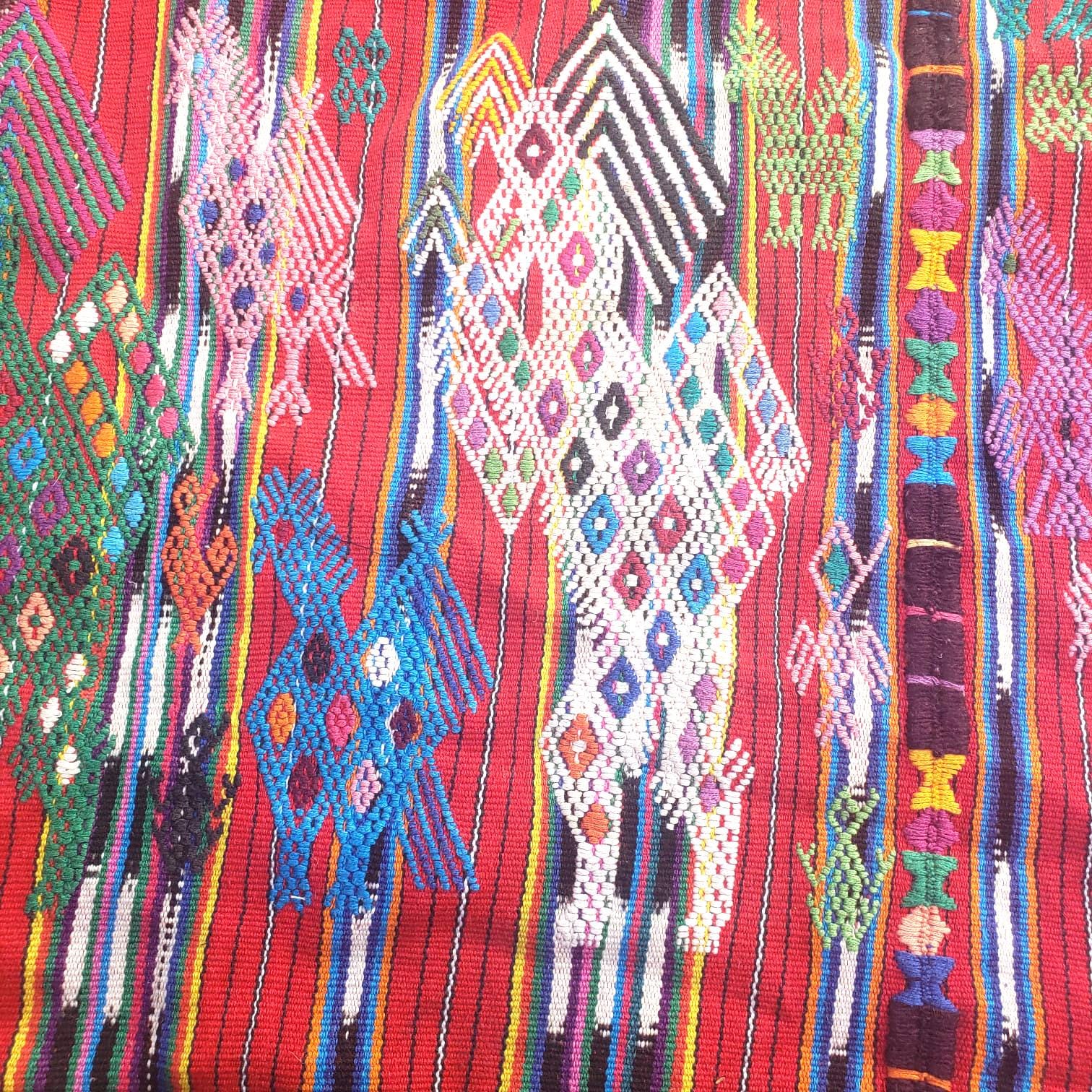 Guatemalan Blankish HORSES and EAGLES TSUTE - Tablecloth - Throw