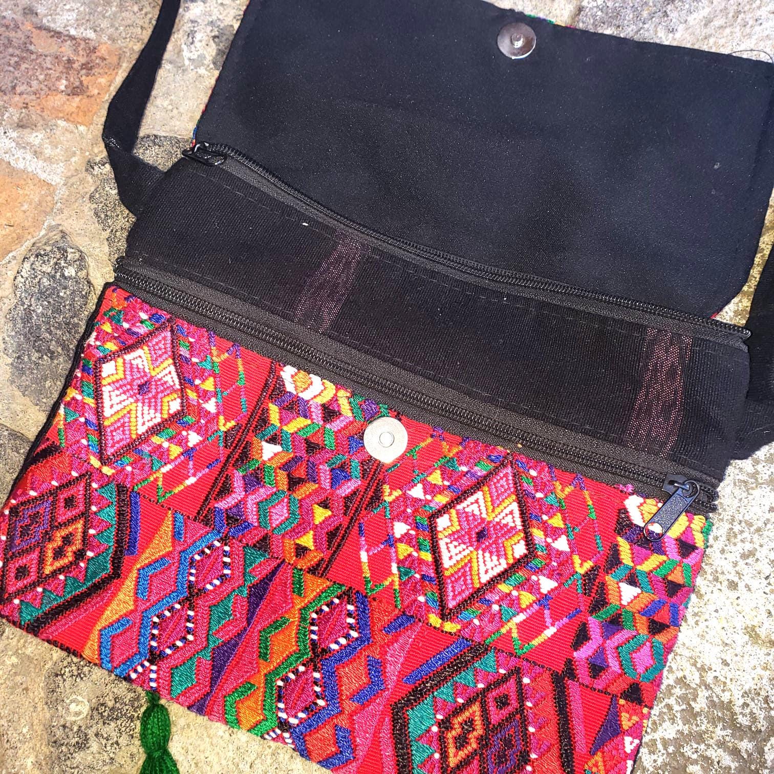 Guatemalan Huipil Crossbody PURSE, Handcrafted Upcycled Traditional Fabric, CHICHICASTENANGO Purse