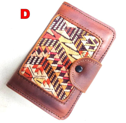 Guatemalan Leather Huipil PASSPORT Case Holder, Gift For Friend