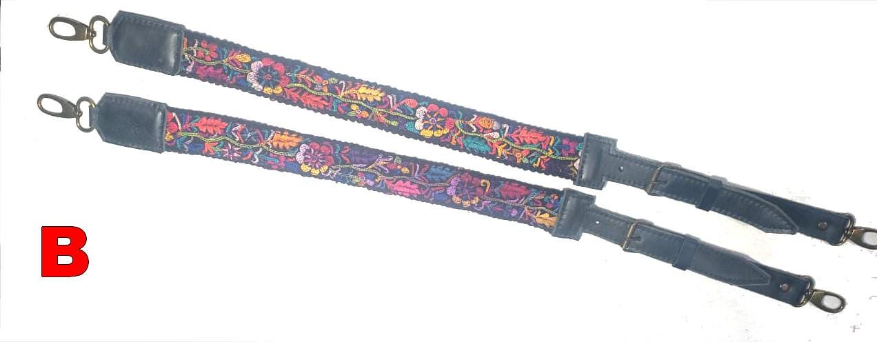 Guatemalan handmade embroidered backpack pair straps