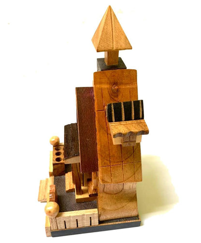 Hand Carved Pinewood Rustic House from Guatemala Made in NAHUALA
