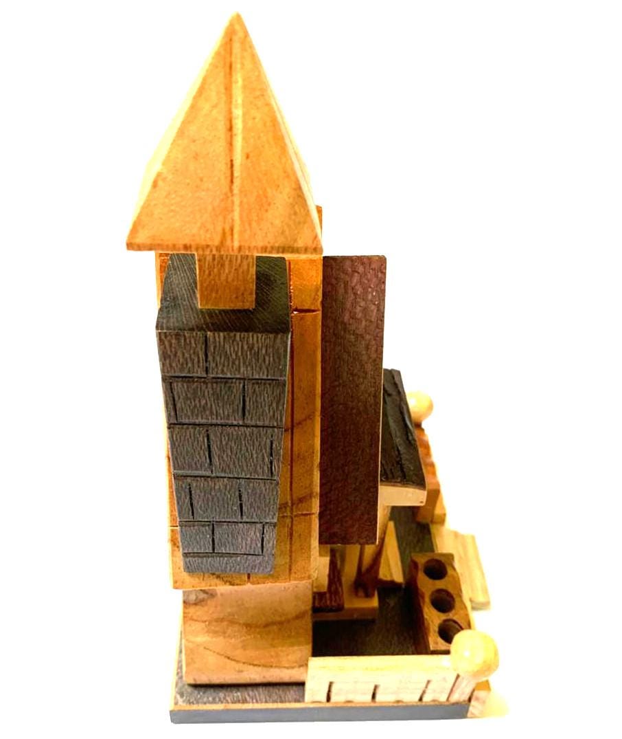 Hand Carved Pinewood Rustic House from Guatemala Made in NAHUALA