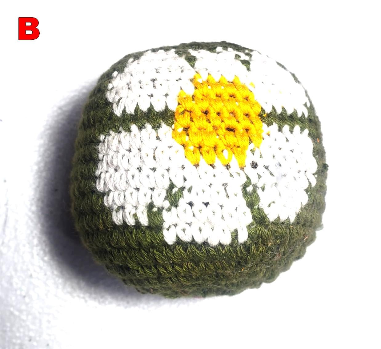 Guatemala Stress Relief Crocheted Cotton Hacky SACKS, Floral JUGGLING BALLS