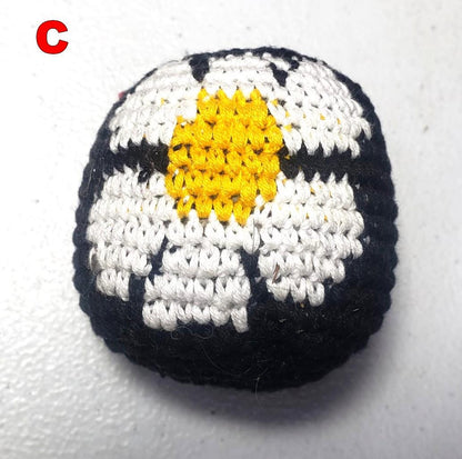 Guatemala Stress Relief Crocheted Cotton Hacky SACKS, Floral JUGGLING BALLS