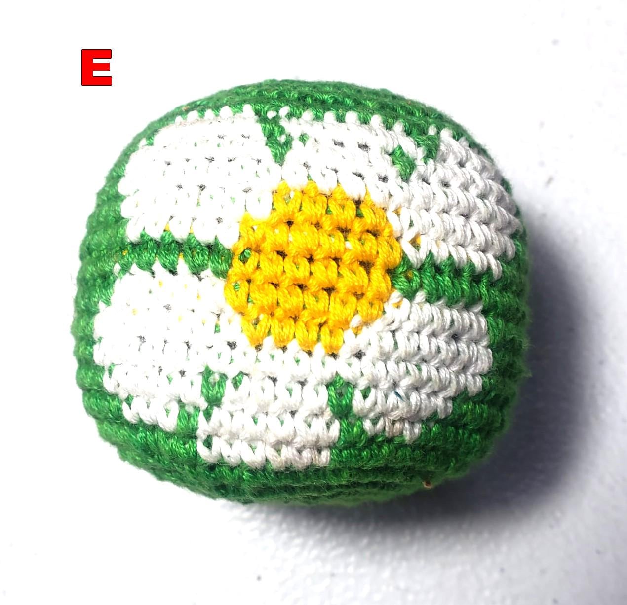 Guatemala Stress Relief Crocheted Cotton Hacky SACKS, Floral JUGGLING BALLS