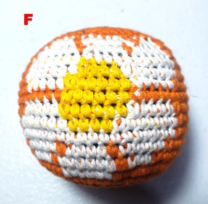 Guatemala Stress Relief Crocheted Cotton Hacky SACKS, Floral JUGGLING BALLS