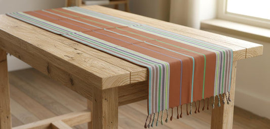 Cotton Textile Handmade RUNNER With Tassels 60 inches Length