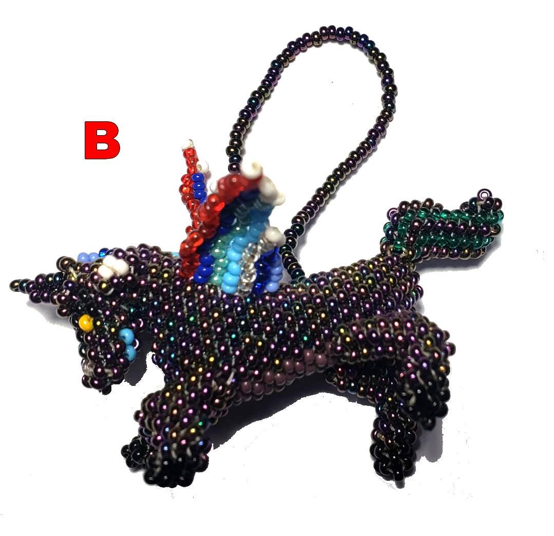 BEADED UNICORN Hanging ORNAMENT Gift For Animal Lovers - Czech Glass Seed Beads And Nylon Thread