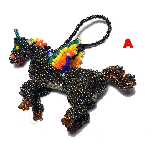 BEADED UNICORN Hanging ORNAMENT Gift For Animal Lovers - Czech Glass Seed Beads And Nylon Thread