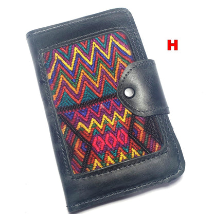 Guatemalan Leather Huipil PASSPORT Case Holder, Gift For Friend