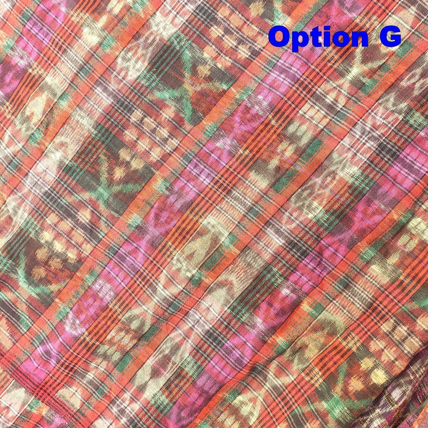 Guatemalan Unique Vintage Ikat Cotton fabric per yard- Hand Woven Ethnic Textile - 700