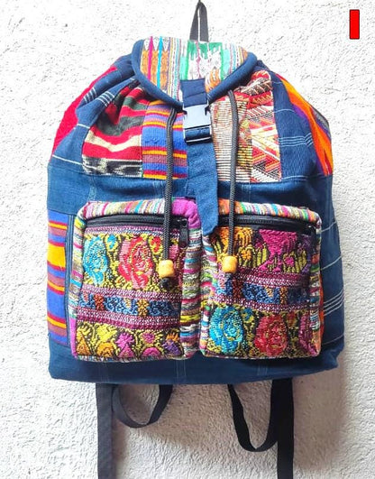 Guatemalan Upcycled Cotton PATCHWORK BACKPACK Bag