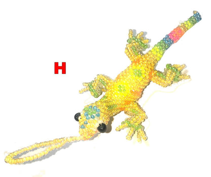 Beaded Lizard Ornament: Czech Glass Beads, Handmade Guatemalan Gift
