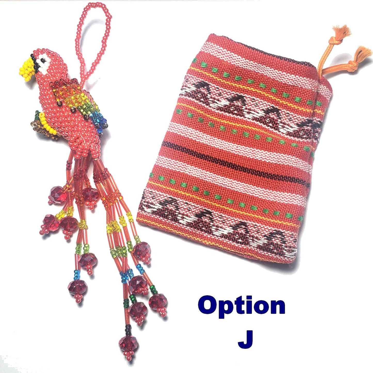 Beaded Parrot Ornament: Czech Glass Bird, Fair Trade Mayan