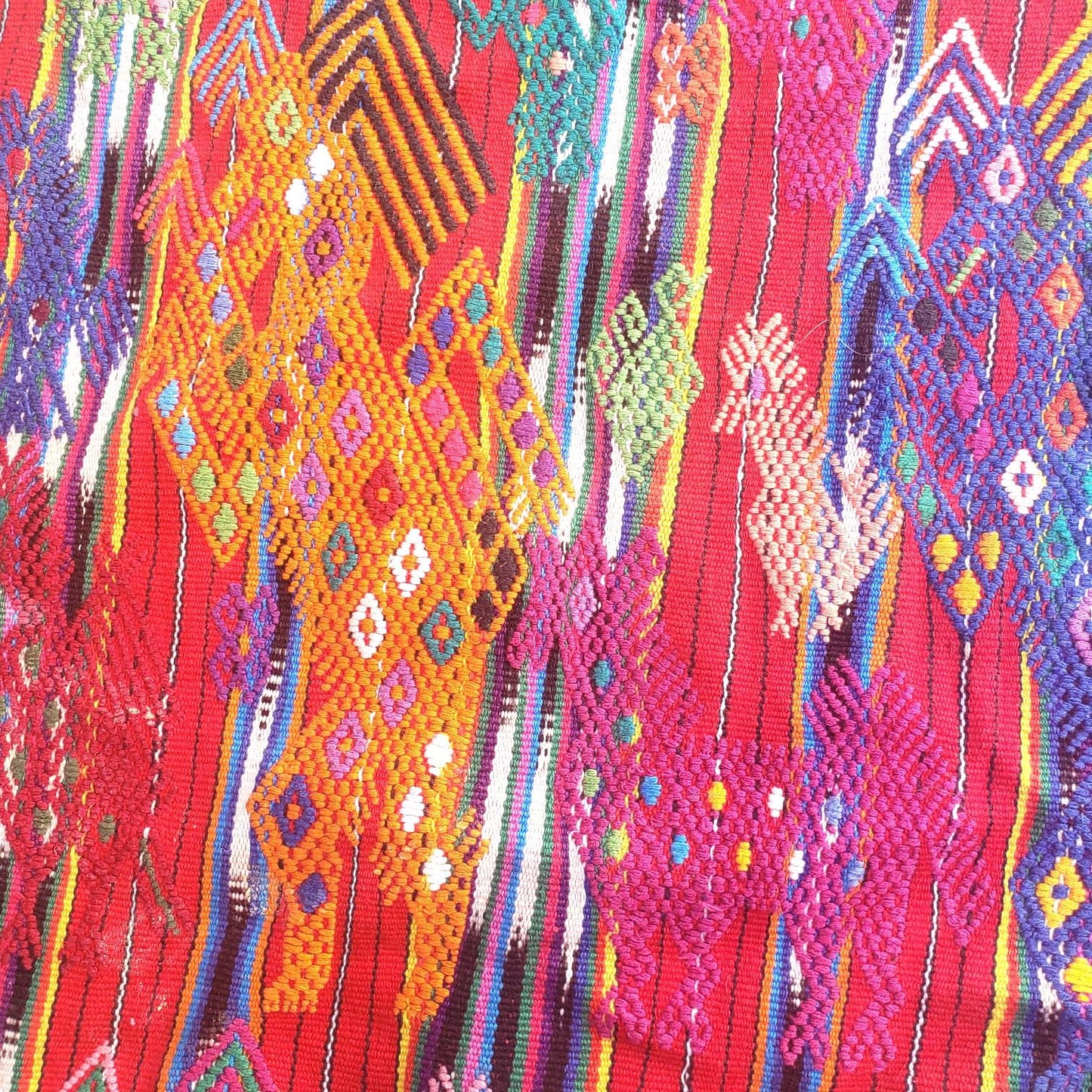 Guatemalan Blankish HORSES and EAGLES TSUTE - Tablecloth - Throw