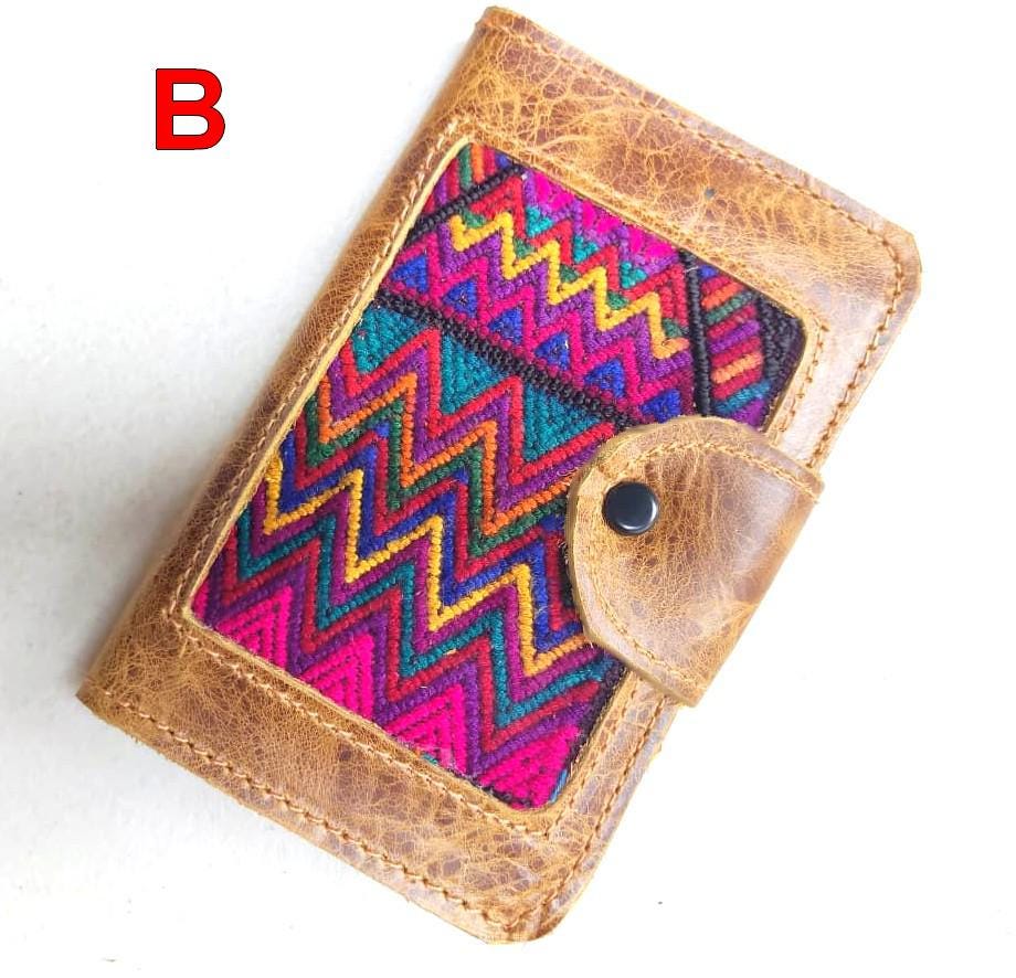 Guatemalan Leather Huipil PASSPORT Case Holder, Gift For Friend