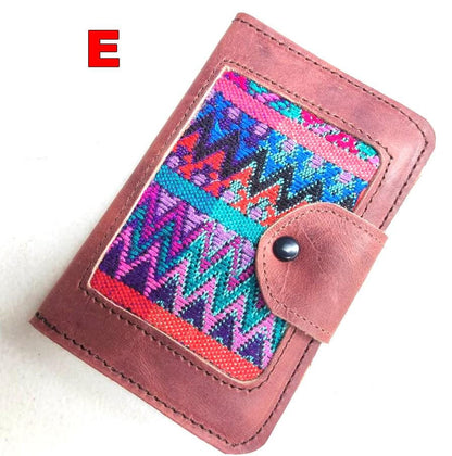 Guatemalan Leather Huipil PASSPORT Case Holder, Gift For Friend
