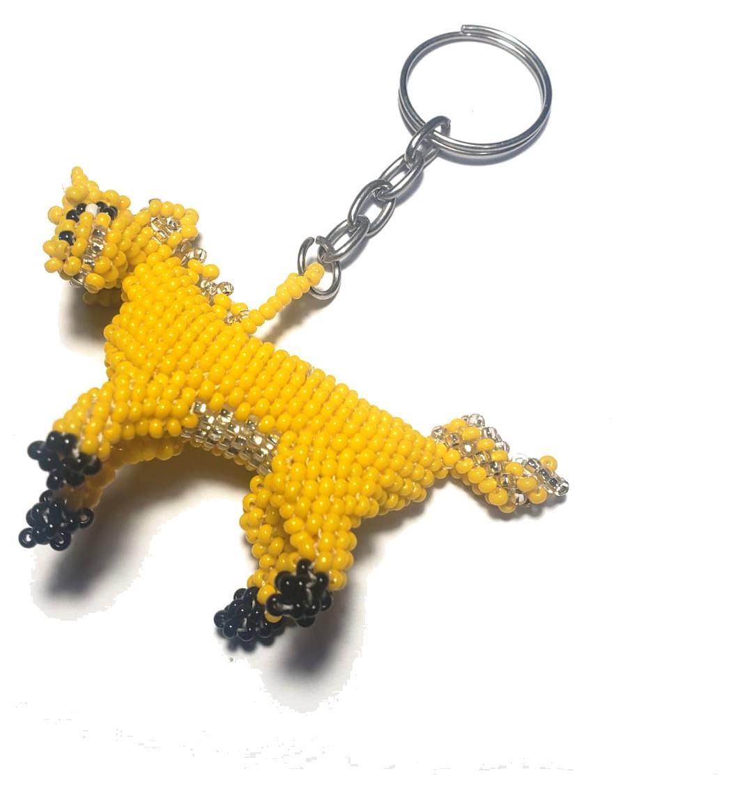 Czech Glass Hand BEADED UNICORN Ornament Key Chain