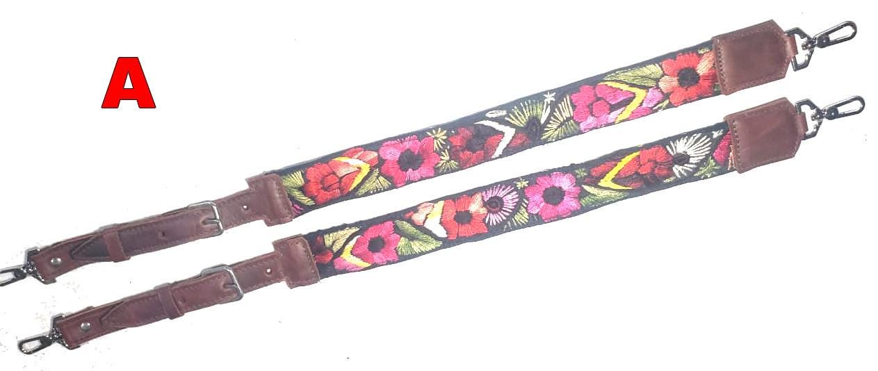 Guatemalan handmade embroidered backpack pair straps